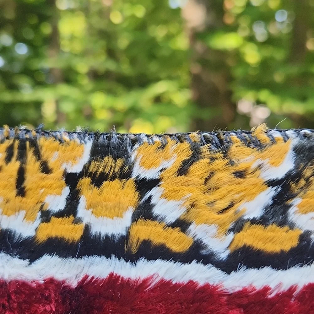 Vintage Large western Equestrian Woven wall hanging or throw rug With Fringe